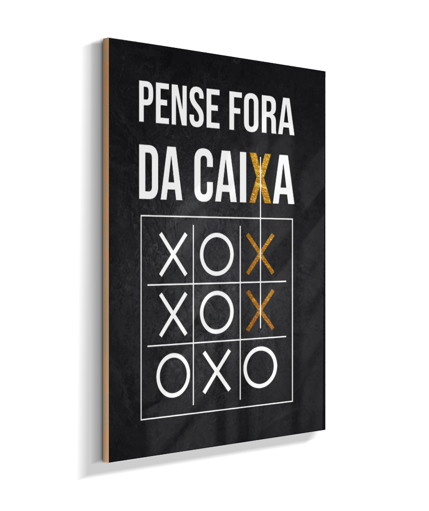 Quadro Decorativo Pense Fora da Caixa – Jogo da Velha Moderno