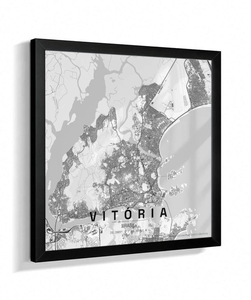 Quadro Mapa de Vitória - Quadrado