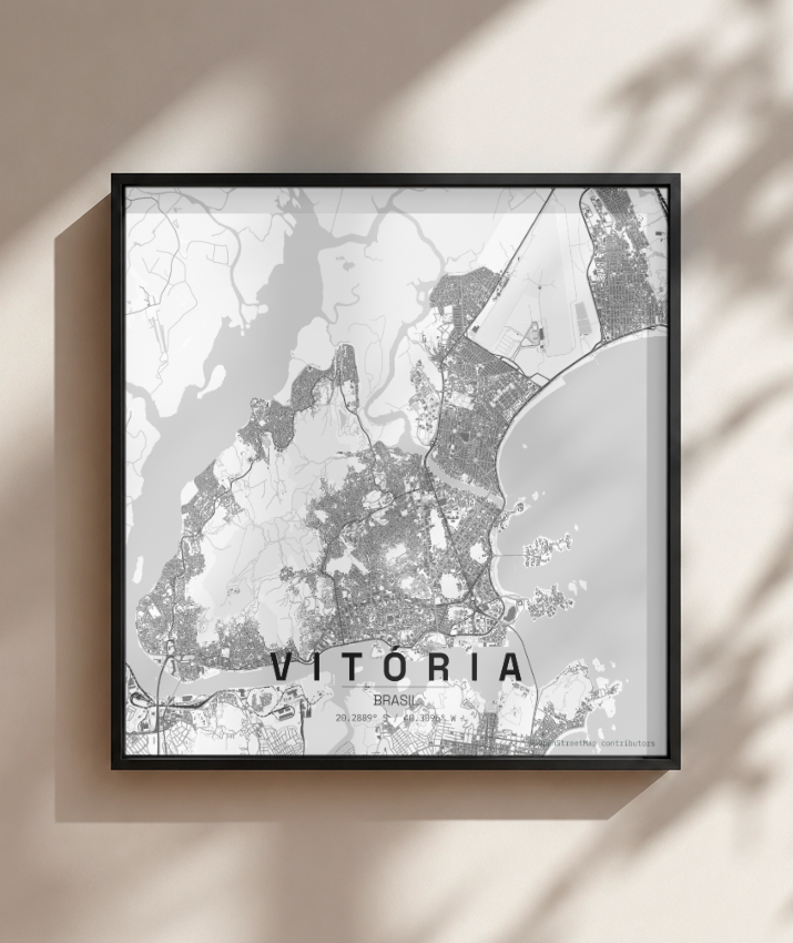 Quadro Mapa de Vitória - Quadrado