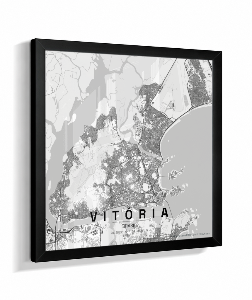 Quadro Mapa de Vitória - Quadrado