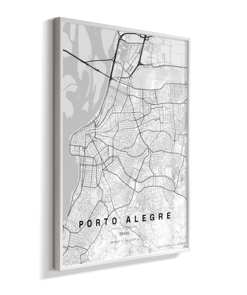 Quadro Vertical Mapa de Porto Alegre