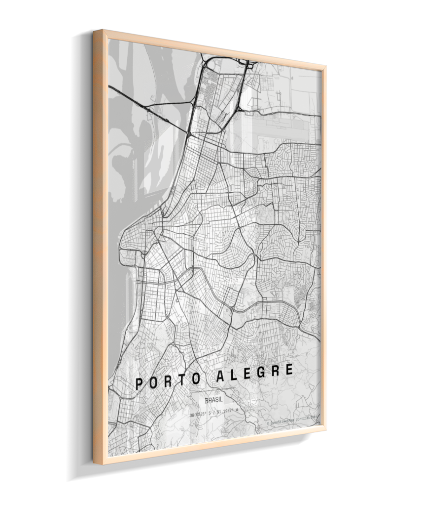Quadro Vertical Mapa de Porto Alegre