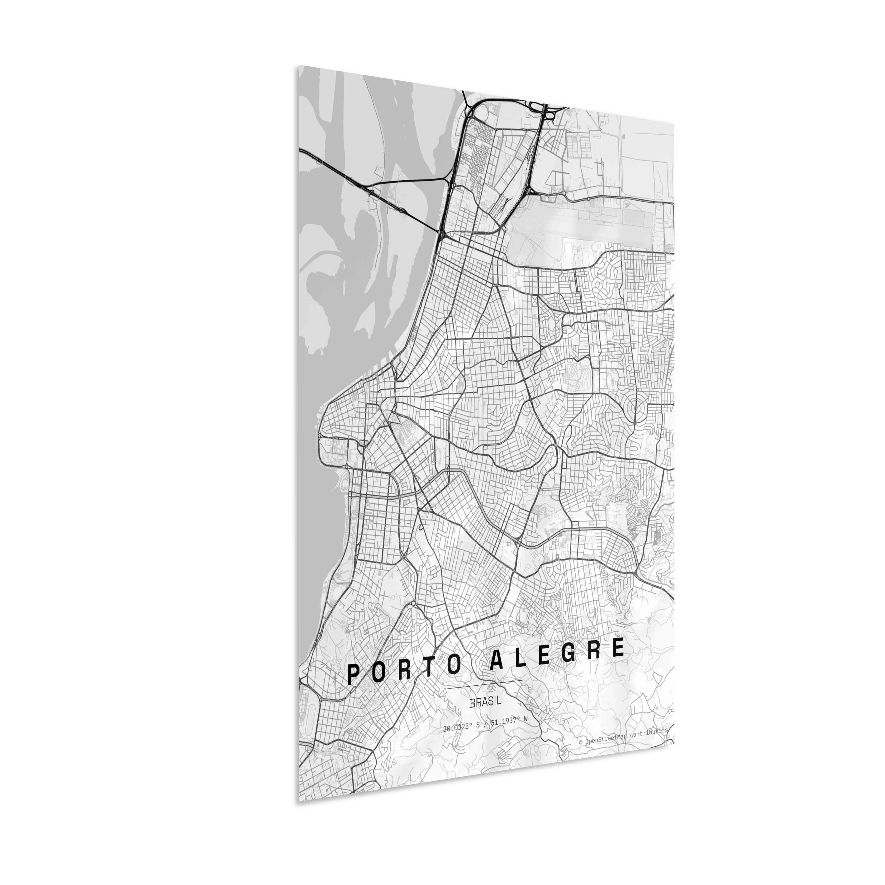 Quadro Vertical Mapa de Porto Alegre