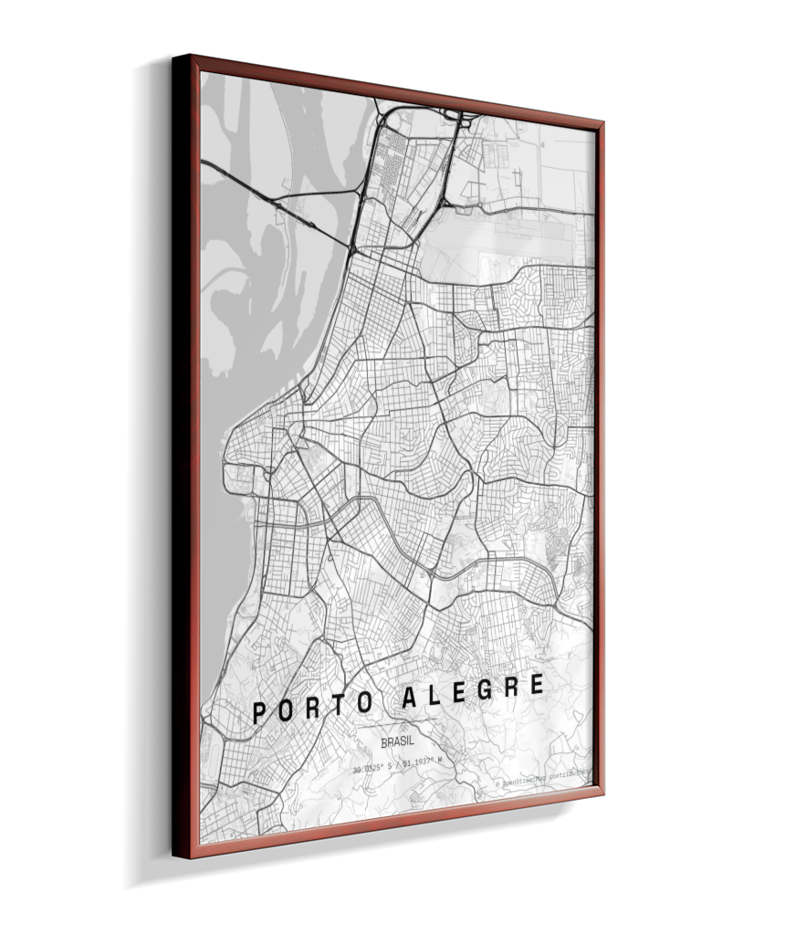 Quadro Vertical Mapa de Porto Alegre