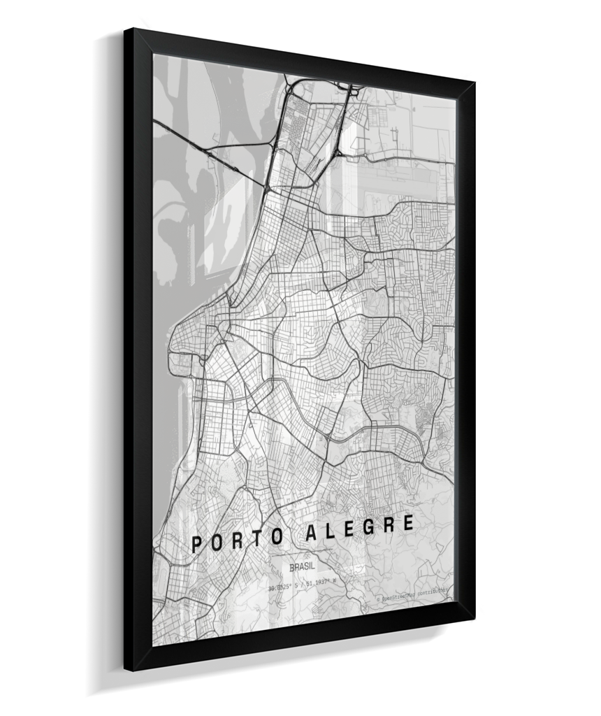 Quadro Vertical Mapa de Porto Alegre