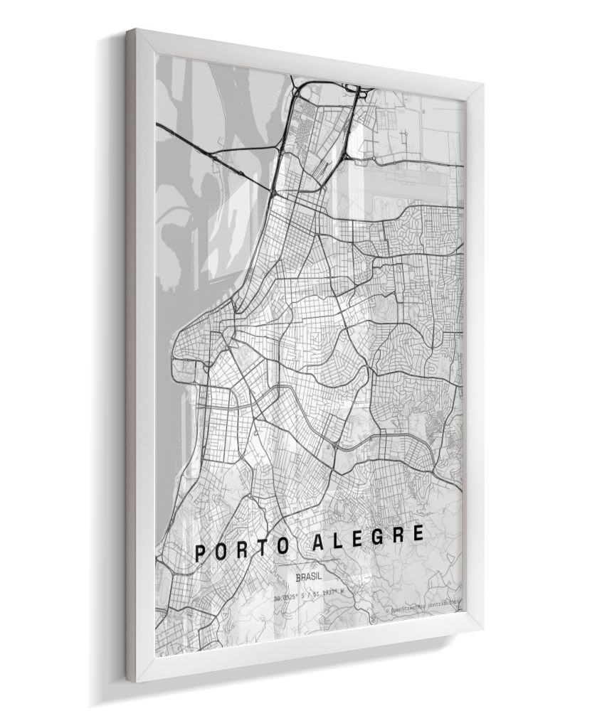 Quadro Vertical Mapa de Porto Alegre