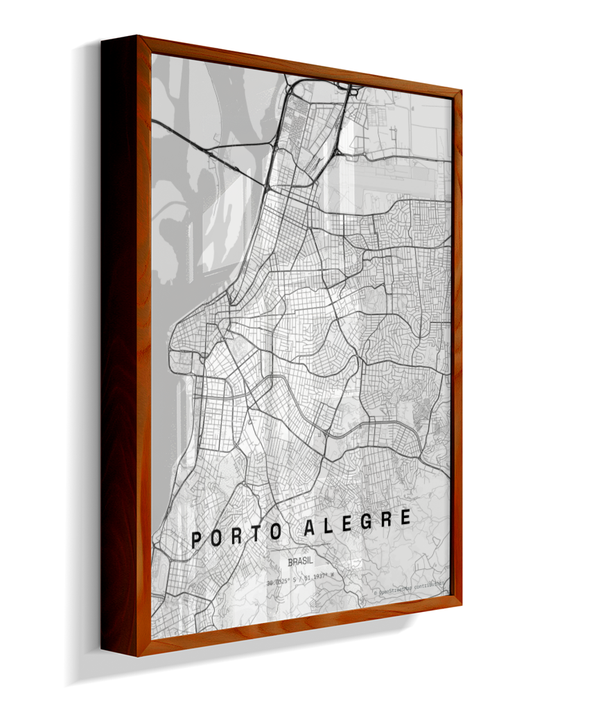 Quadro Vertical Mapa de Porto Alegre
