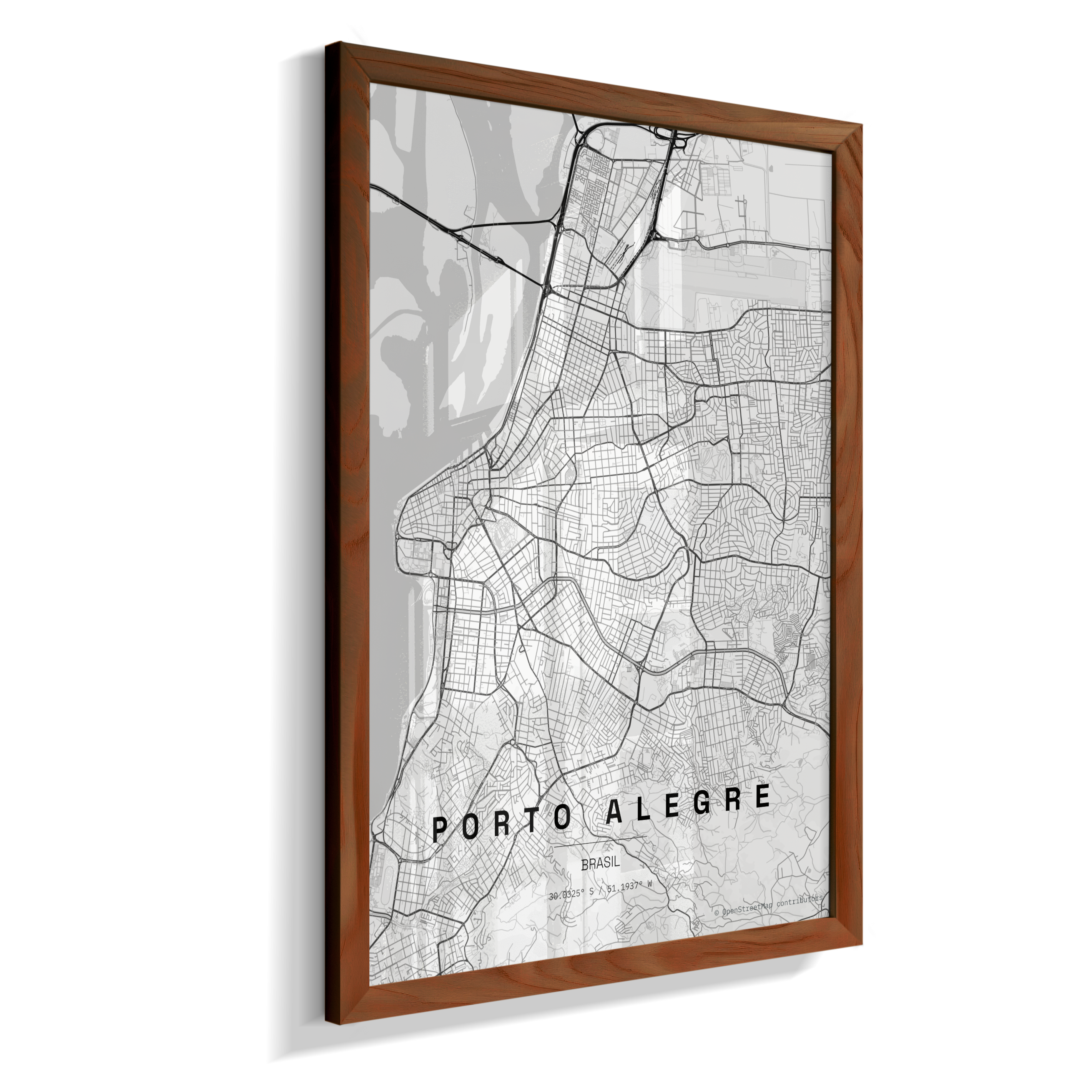 Quadro Vertical Mapa de Porto Alegre
