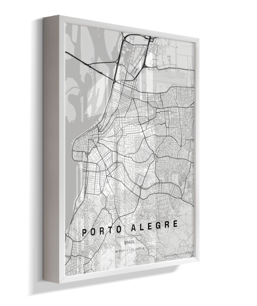 Quadro Vertical Mapa de Porto Alegre