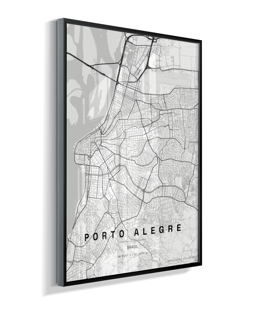 Quadro Vertical Mapa de Porto Alegre
