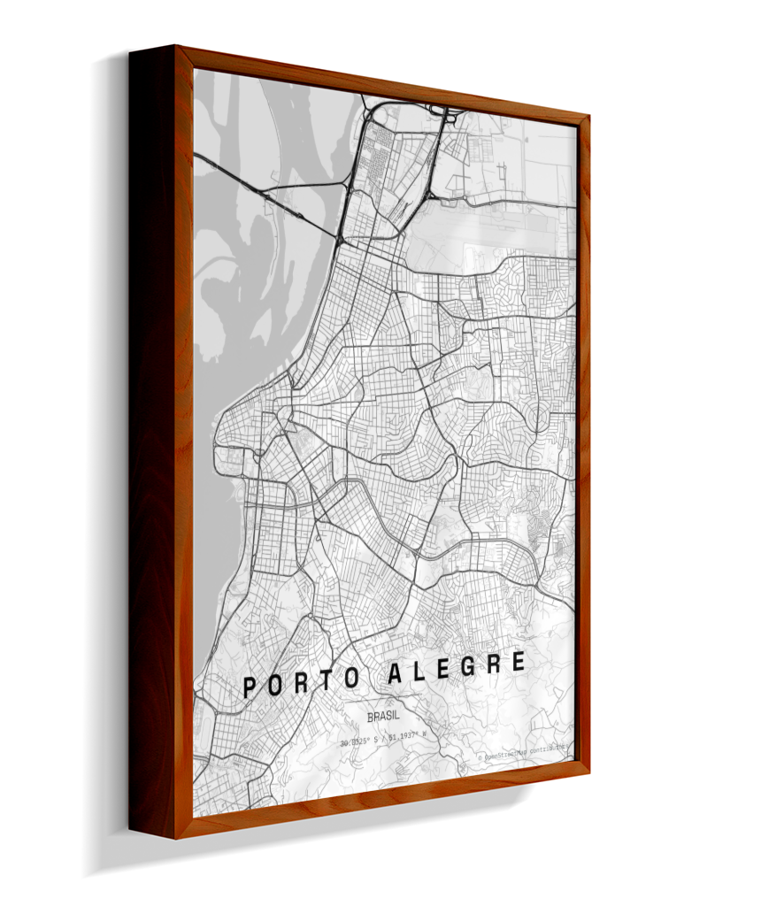 Quadro Vertical Mapa de Porto Alegre