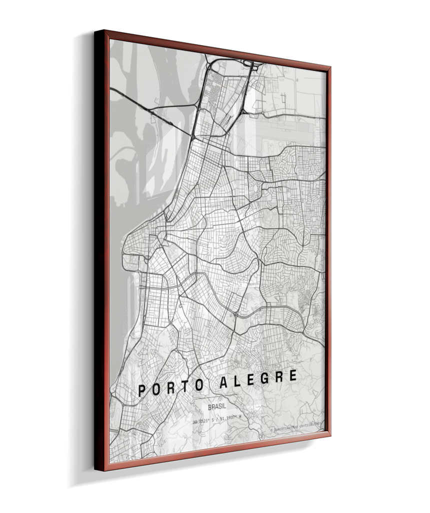 Quadro Vertical Mapa de Porto Alegre