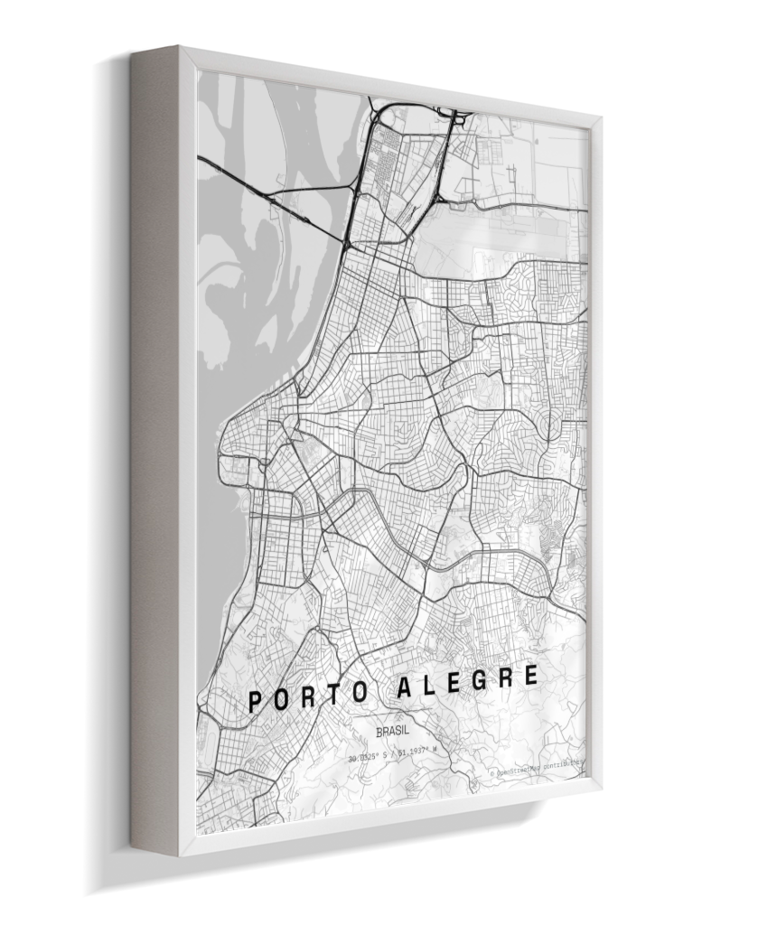 Quadro Vertical Mapa de Porto Alegre