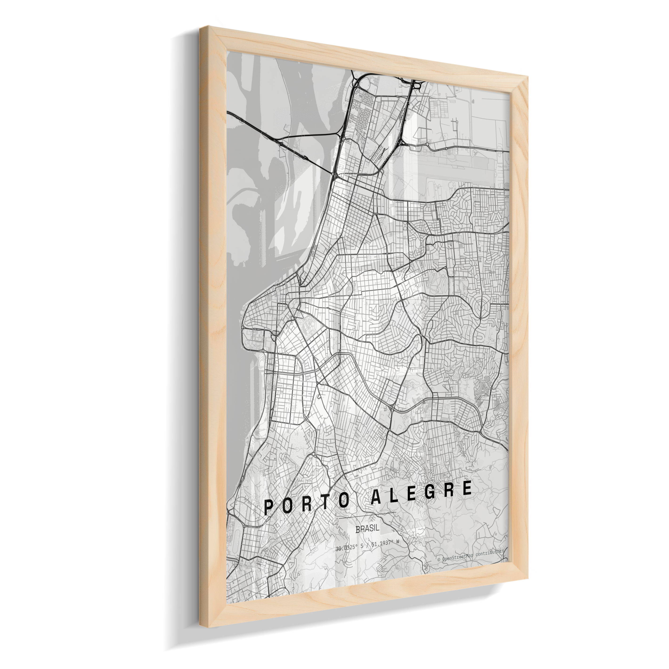 Quadro Vertical Mapa de Porto Alegre