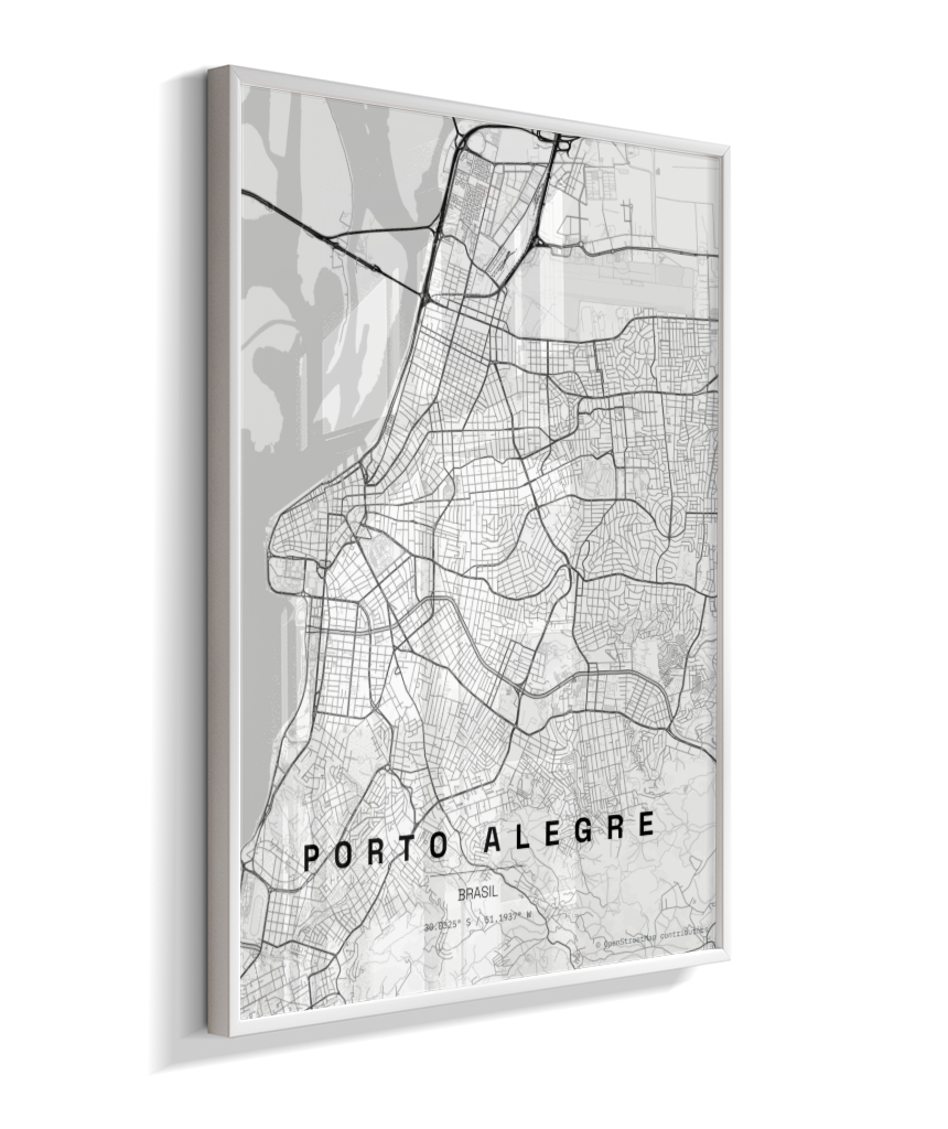 Quadro Vertical Mapa de Porto Alegre