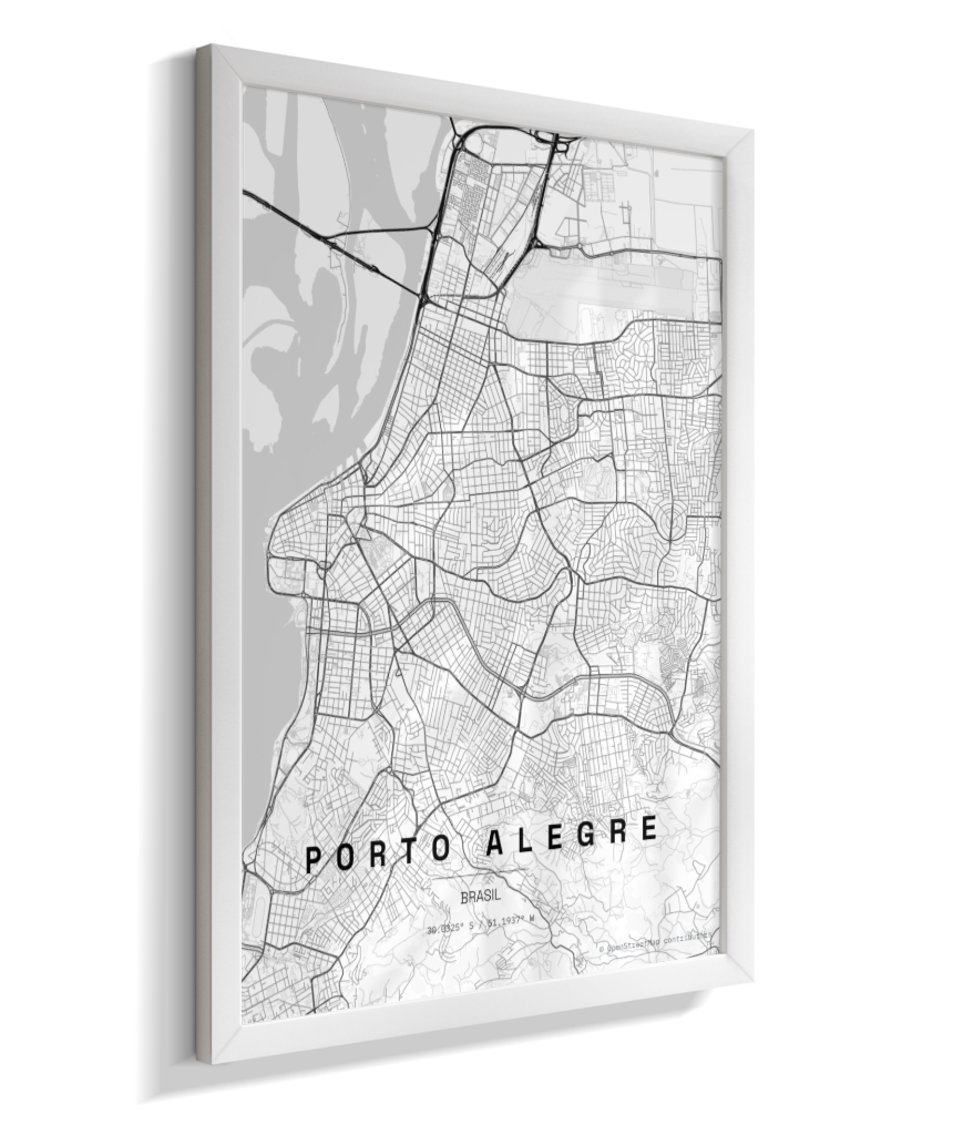 Quadro Vertical Mapa de Porto Alegre