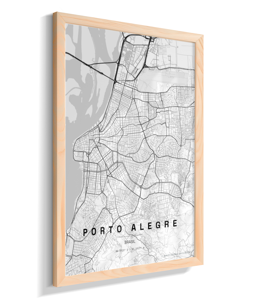 Quadro Vertical Mapa de Porto Alegre