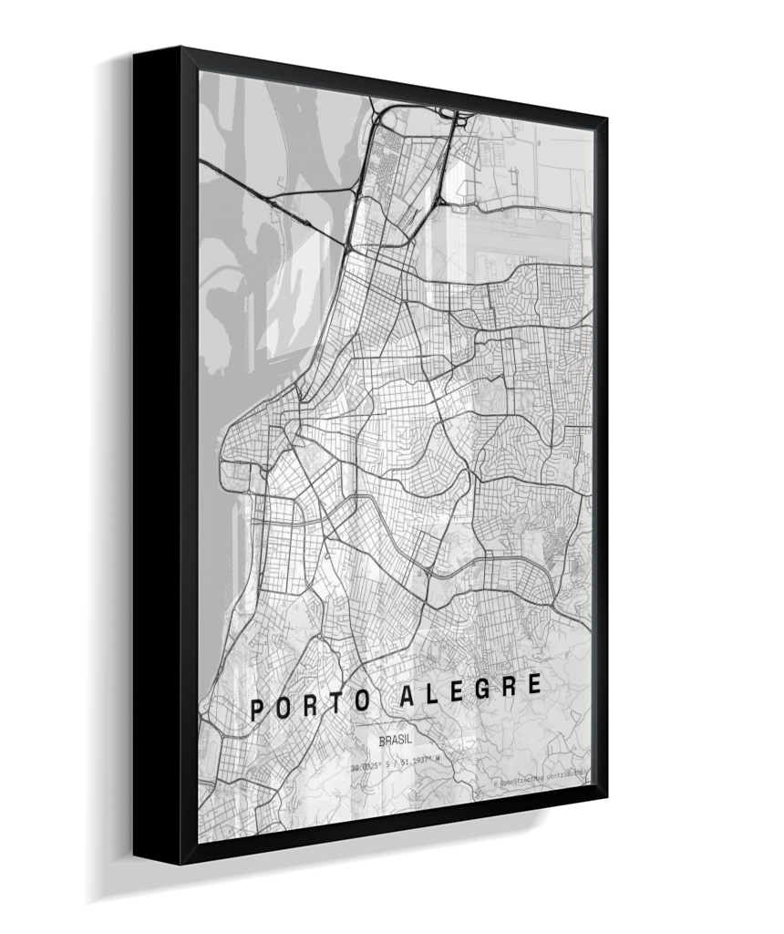 Quadro Vertical Mapa de Porto Alegre