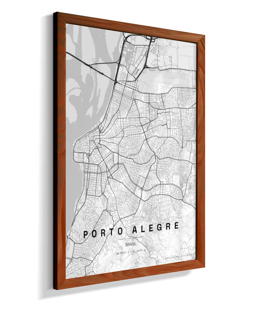Quadro Vertical Mapa de Porto Alegre