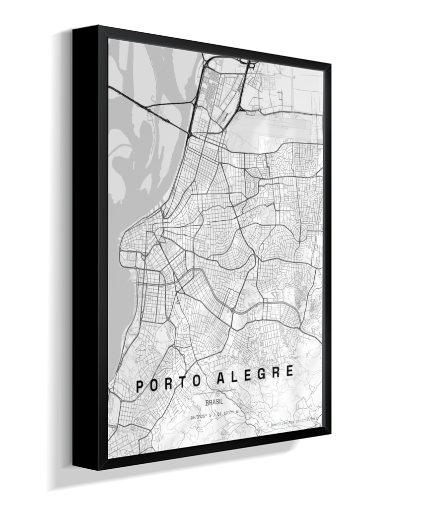 Quadro Vertical Mapa de Porto Alegre