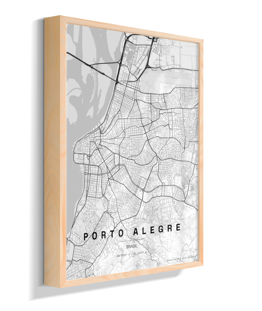 Quadro Vertical Mapa de Porto Alegre