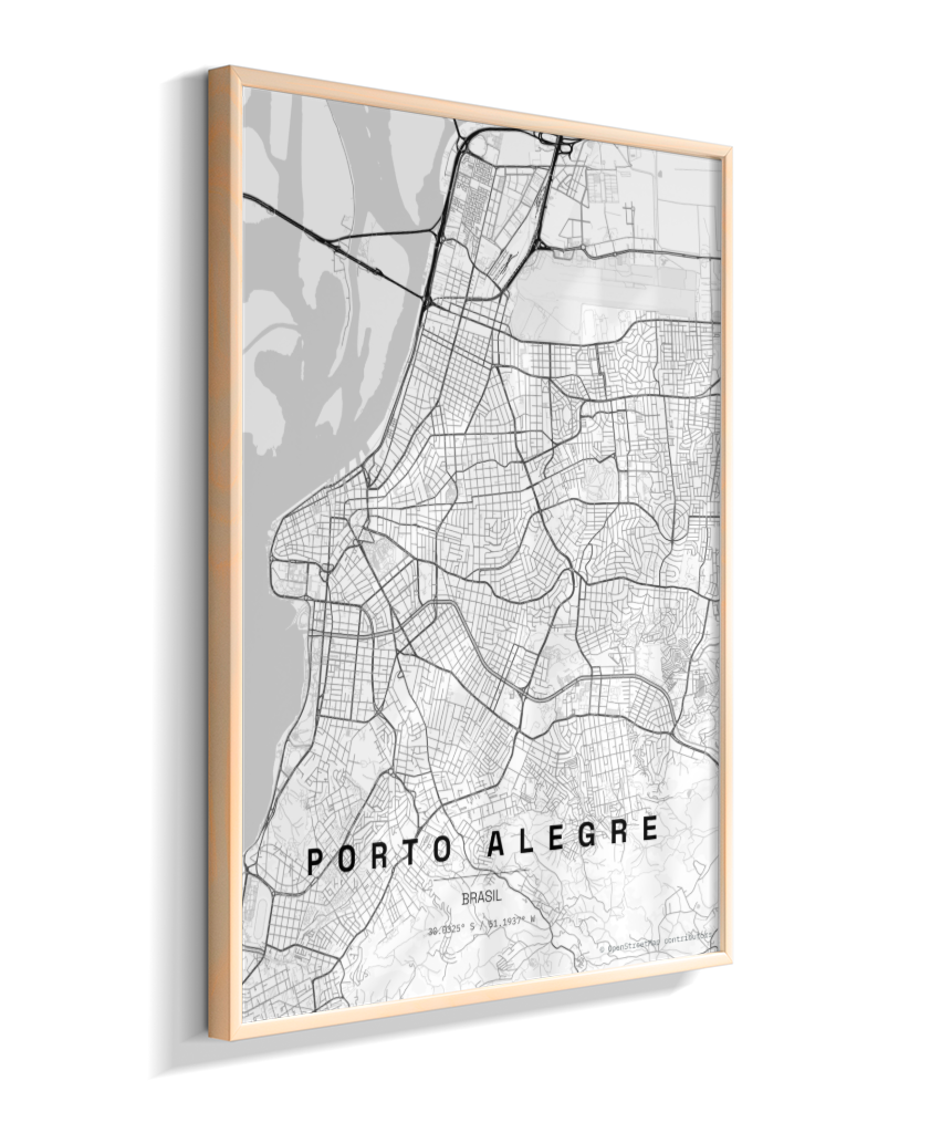 Quadro Vertical Mapa de Porto Alegre