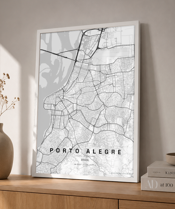 Quadro Vertical Mapa de Porto Alegre