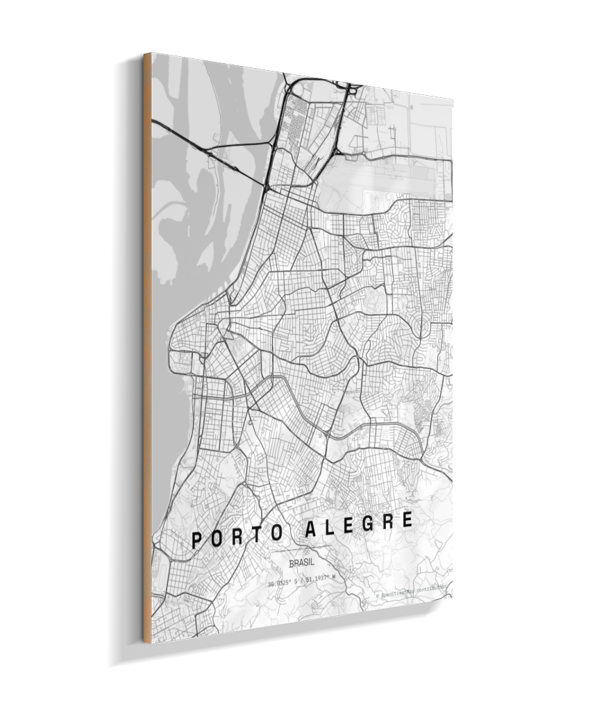 Quadro Vertical Mapa de Porto Alegre