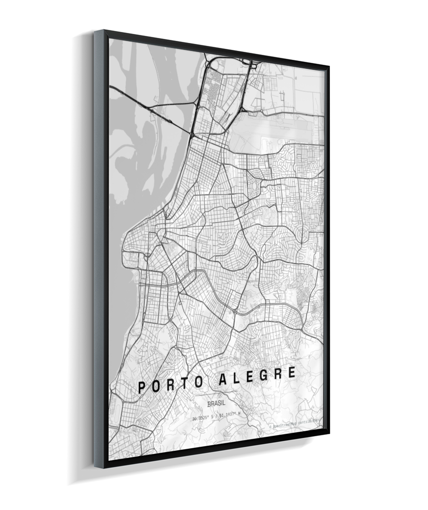 Quadro Vertical Mapa de Porto Alegre