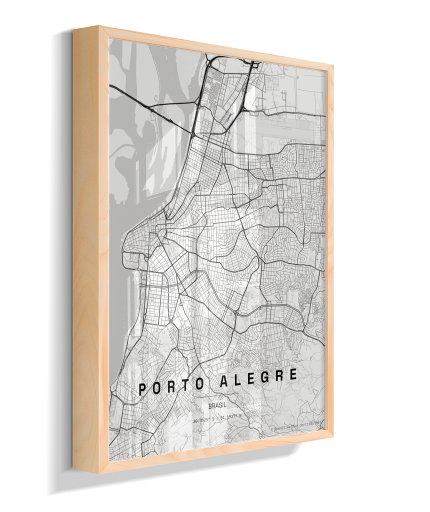 Quadro Vertical Mapa de Porto Alegre