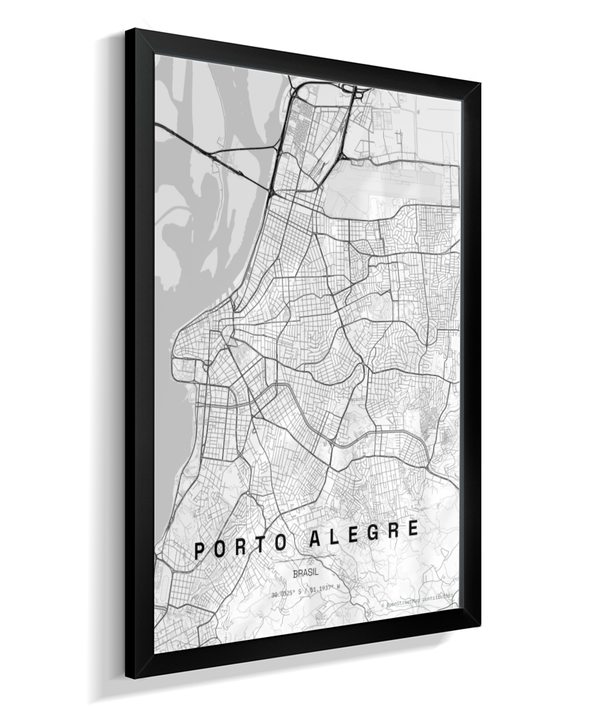 Quadro Vertical Mapa de Porto Alegre
