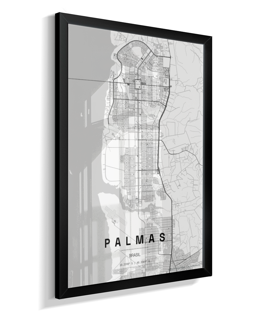 Quadro Mapa de Palmas - Vertical