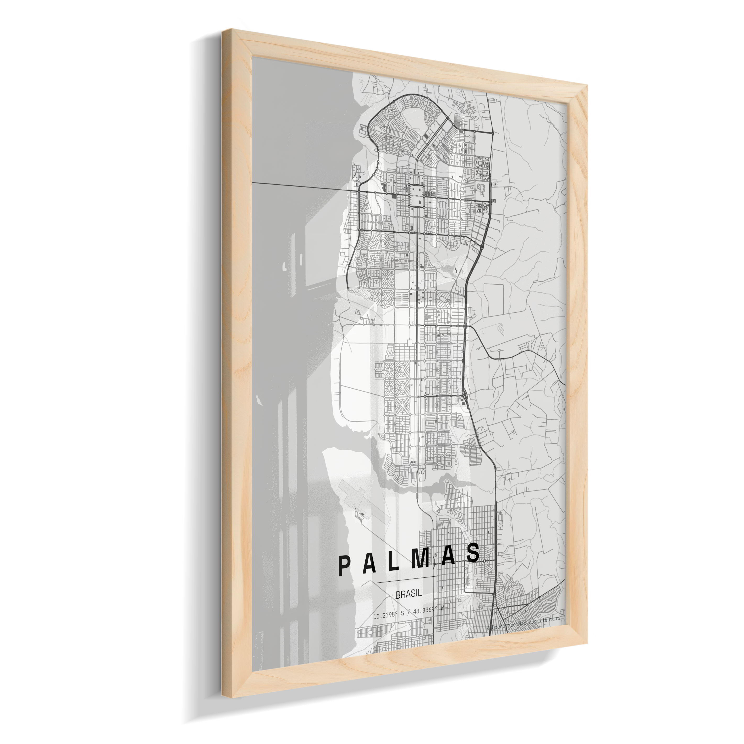 Quadro Mapa de Palmas - Vertical