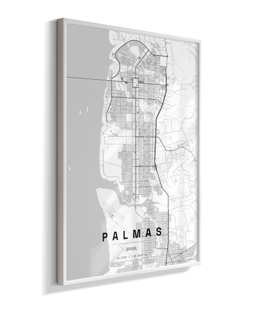 Quadro Mapa de Palmas - Vertical