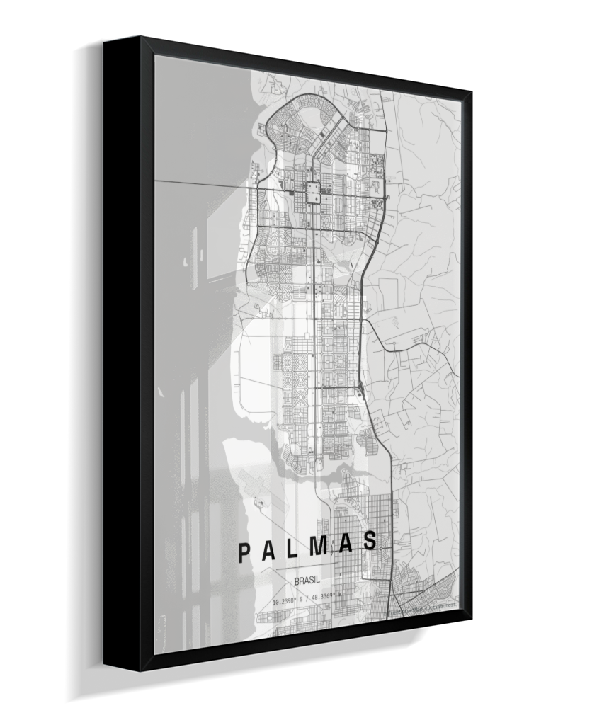 Quadro Mapa de Palmas - Vertical