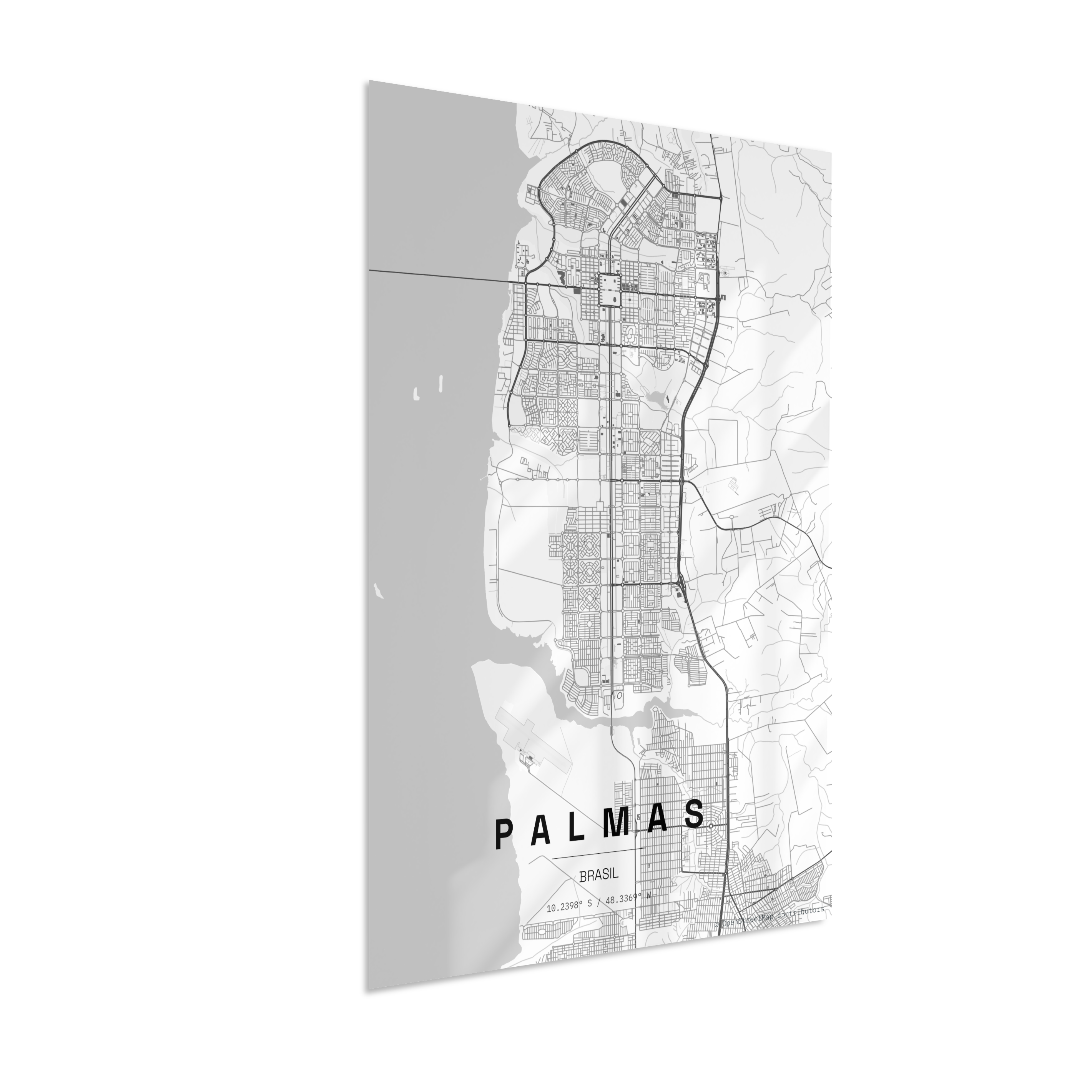Quadro Mapa de Palmas - Vertical