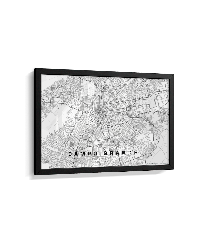 Quadro Horizontal Mapa de Campo Grande