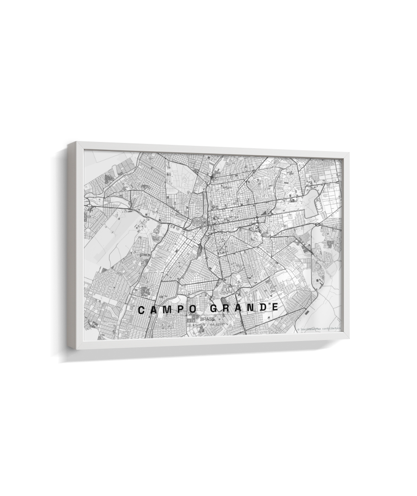 Quadro Horizontal Mapa de Campo Grande