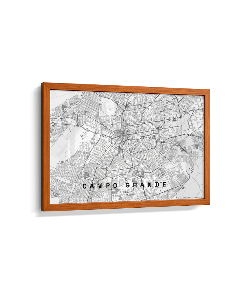 Quadro Horizontal Mapa de Campo Grande