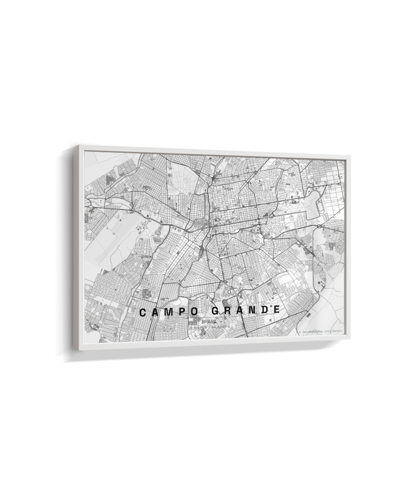 Quadro Horizontal Mapa de Campo Grande