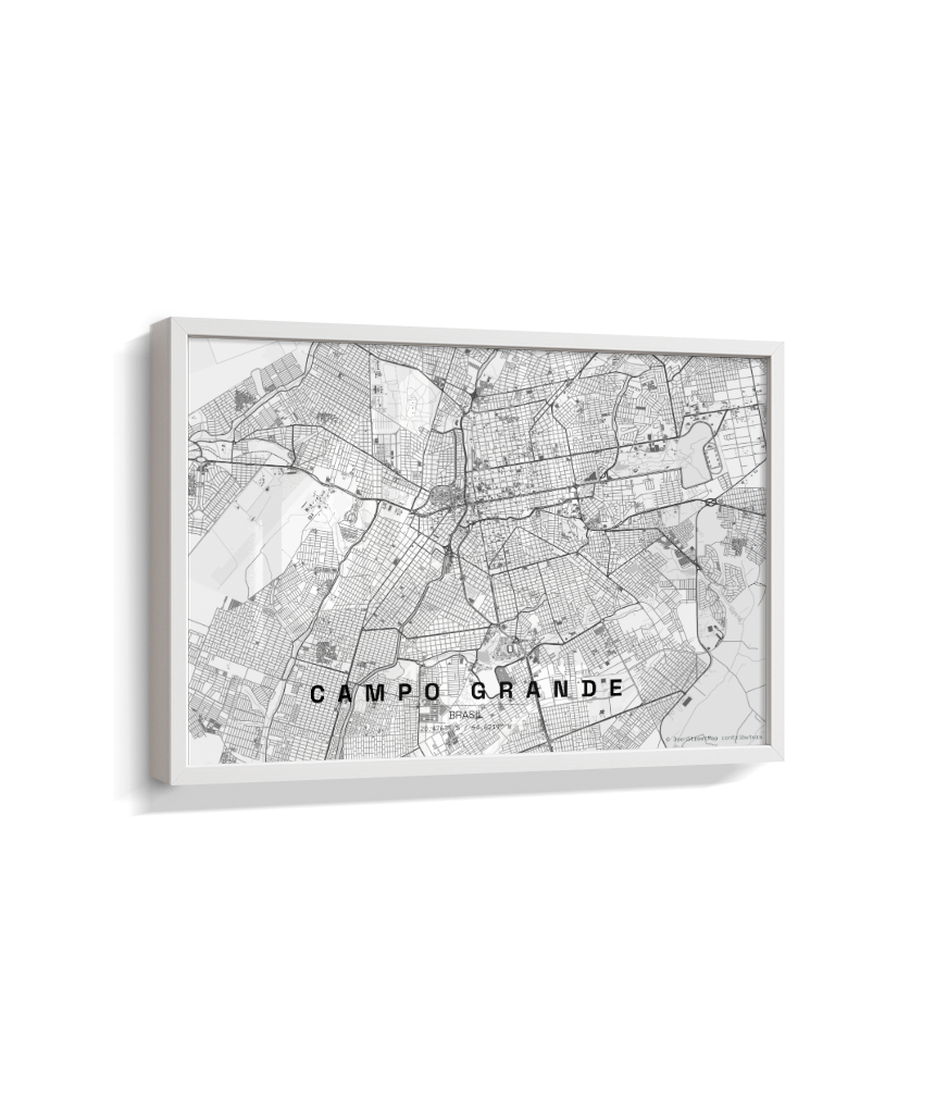 Quadro Horizontal Mapa de Campo Grande