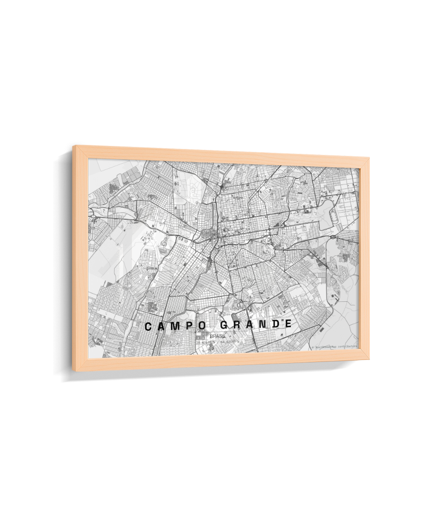 Quadro Horizontal Mapa de Campo Grande