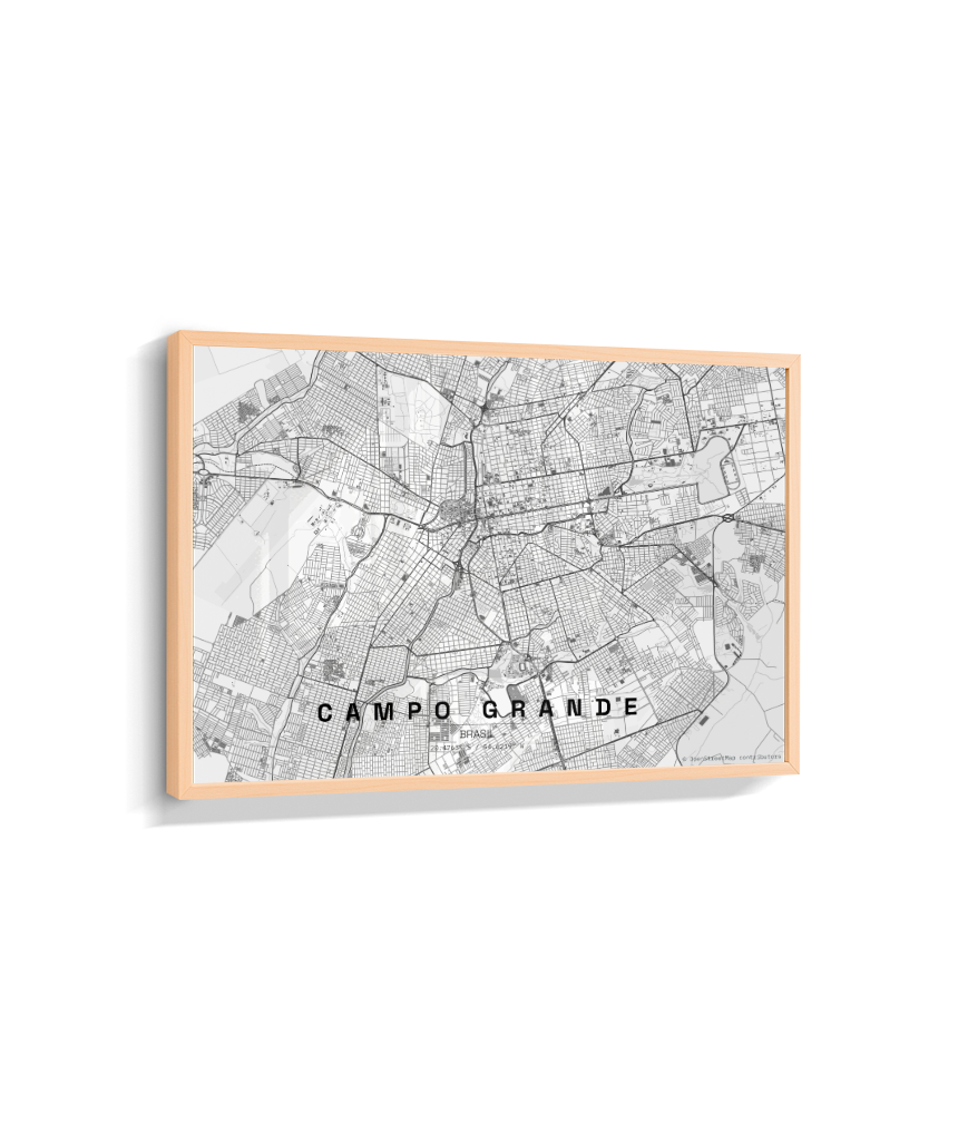 Quadro Horizontal Mapa de Campo Grande