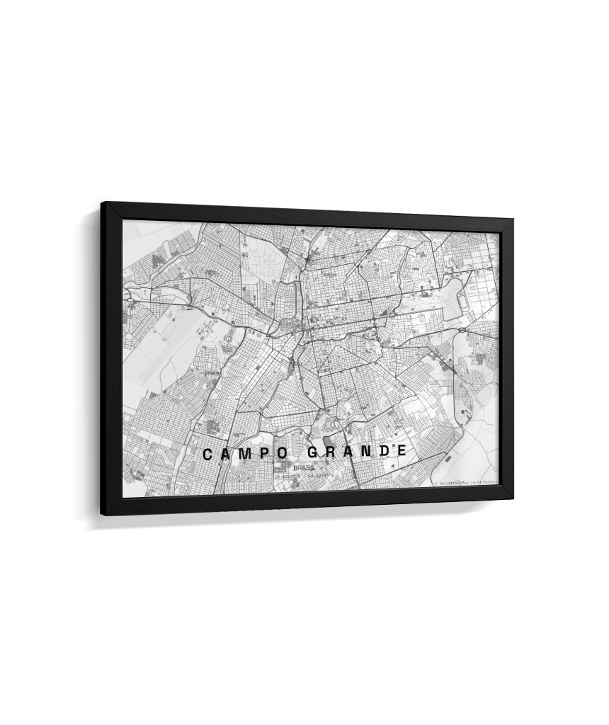Quadro Horizontal Mapa de Campo Grande