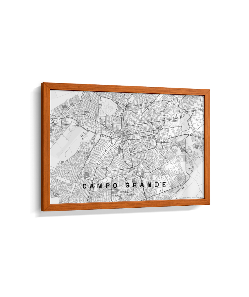 Quadro Horizontal Mapa de Campo Grande