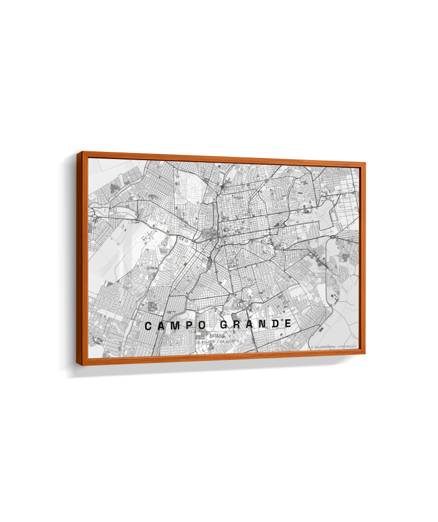 Quadro Horizontal Mapa de Campo Grande
