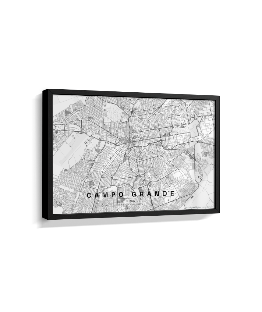 Quadro Horizontal Mapa de Campo Grande