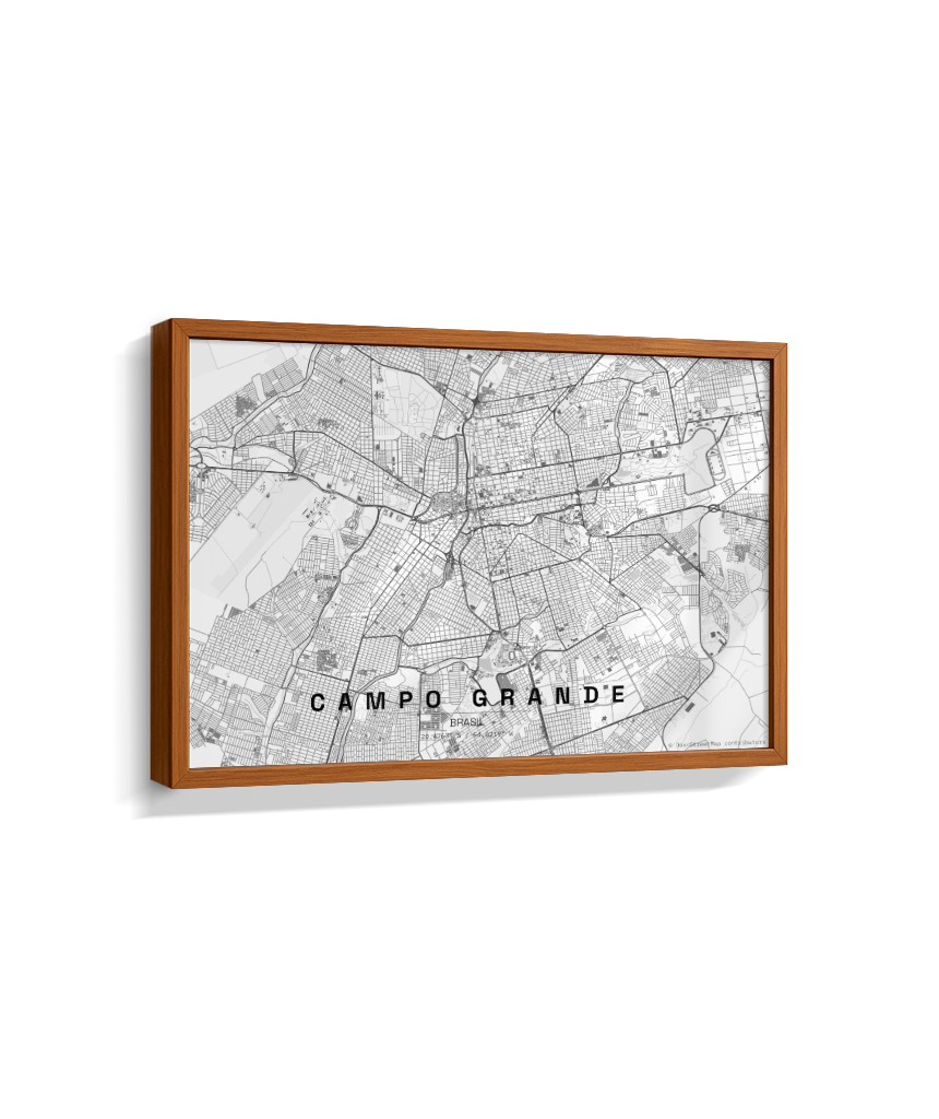Quadro Horizontal Mapa de Campo Grande