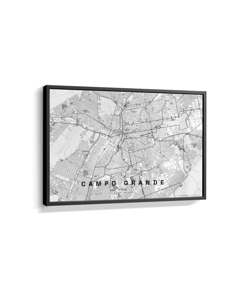 Quadro Horizontal Mapa de Campo Grande