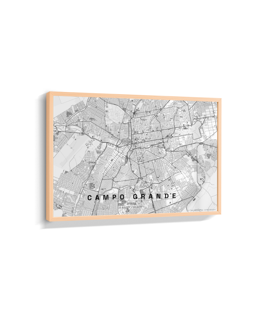 Quadro Horizontal Mapa de Campo Grande